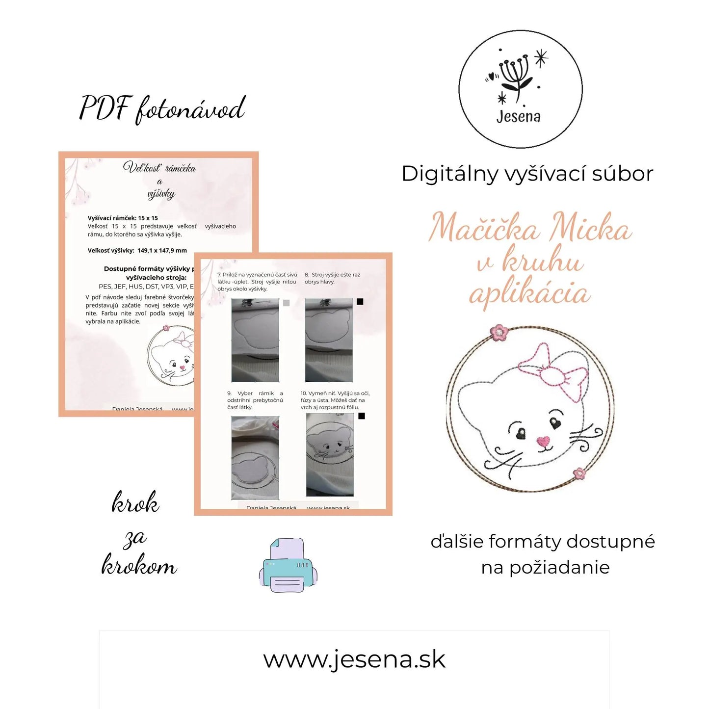 Detail ukážky návodu mačička Micka v kruhu