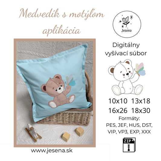 medvedik s motýľom aplikácia