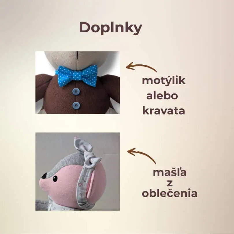 mašľa a motýlik pre medvedíka