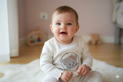 Mačička Micka v kruhu na dieťaťi