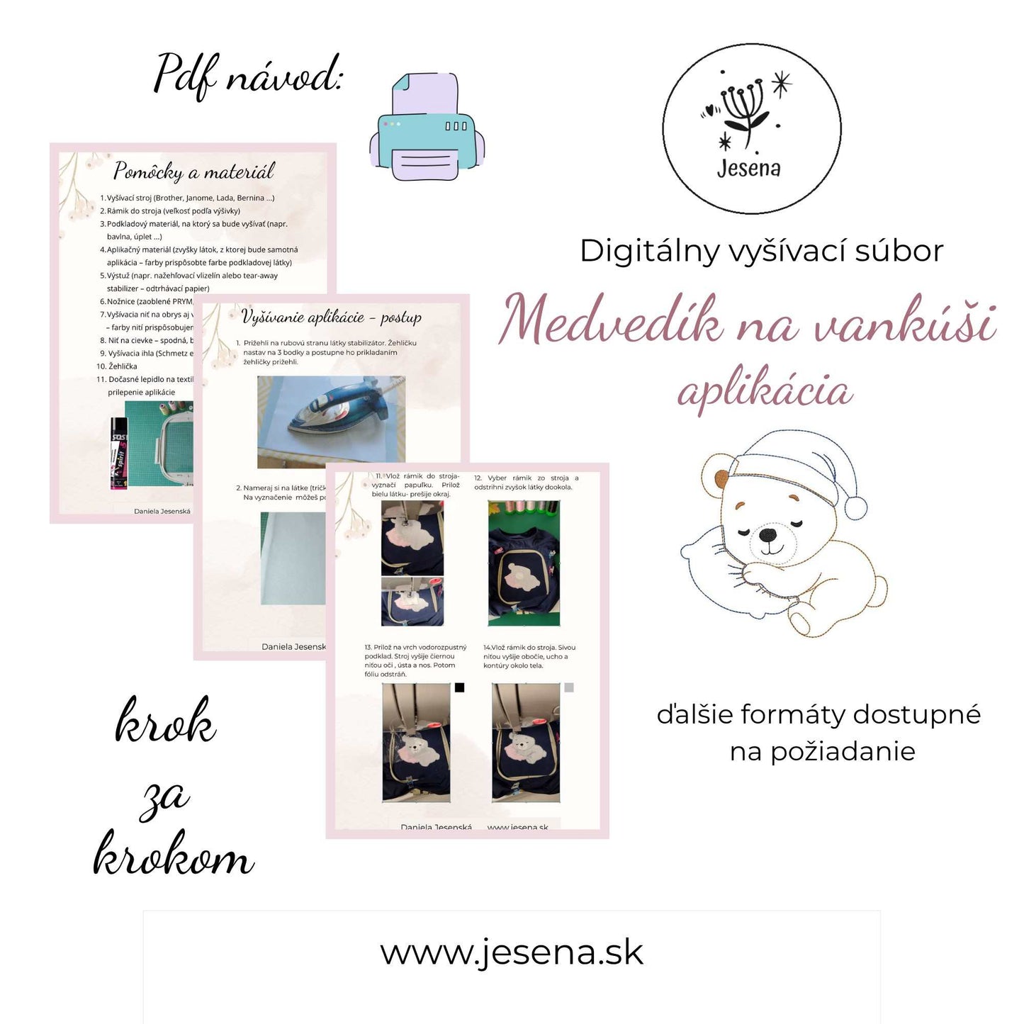 Návod spiaci medvedik na vankúši