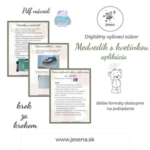 Návod výšivka medvedík s kvetinkou